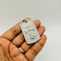 Chrome Cross Dog Tag Pendant