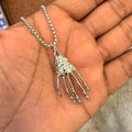 6 piece - Gothic hand skull pendant pendant with chain