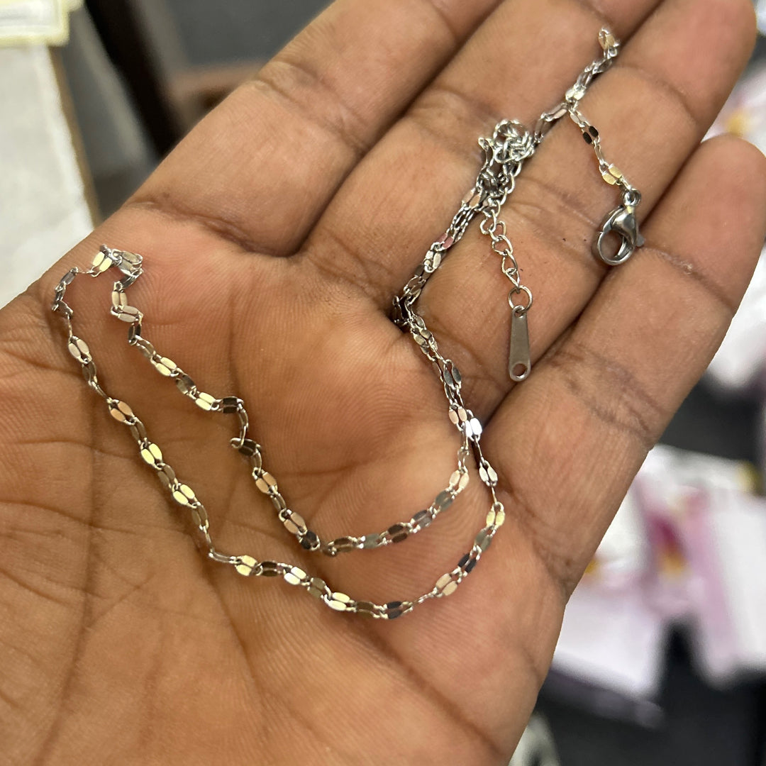 Silver stainless steel chain 18 inch