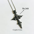 Cryptic cross pendant with stainless steel chain