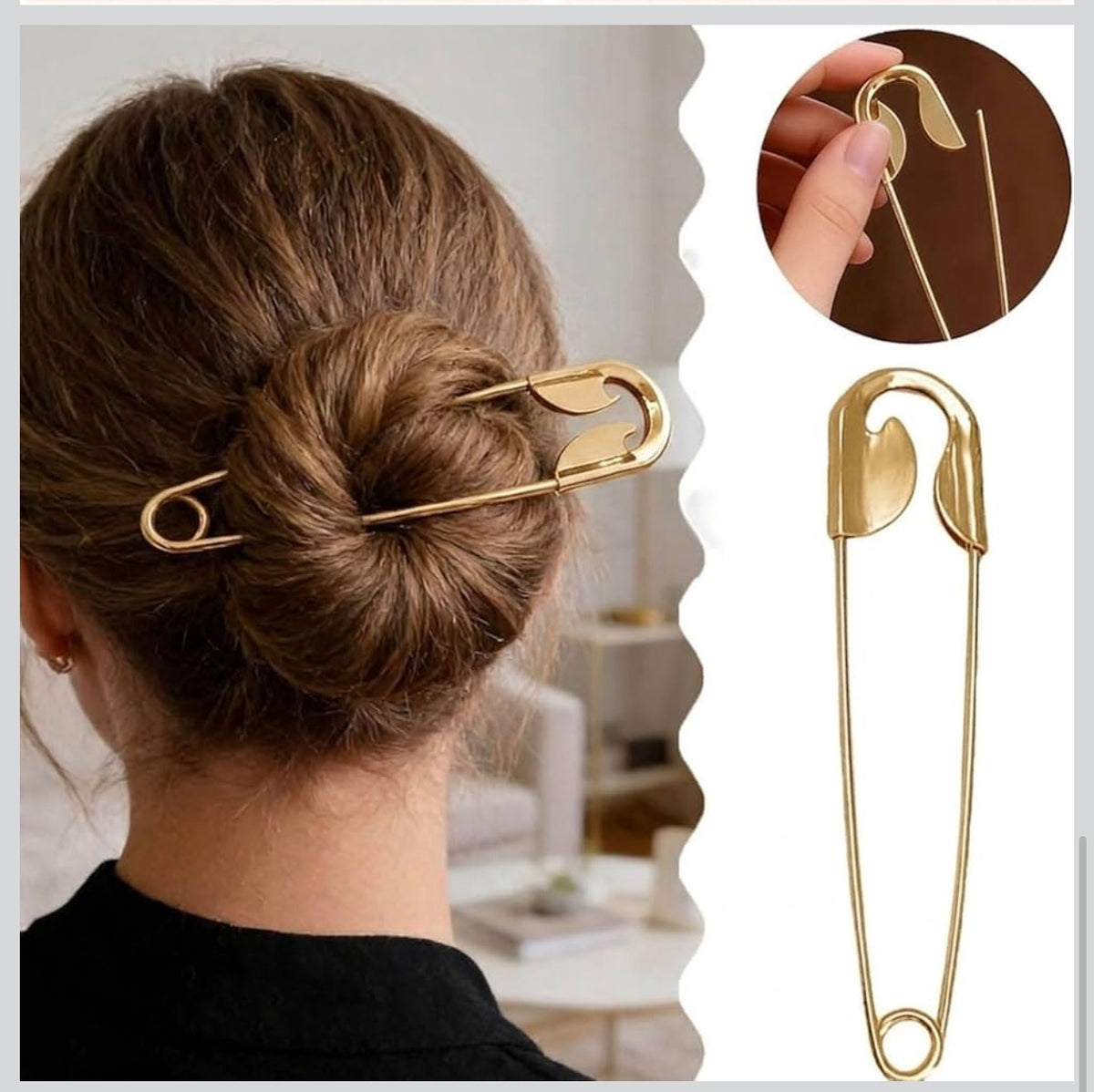 Multipurpose Safety Pin Keychain – Hairpin, Bag Charm & Jeans Accessory  Gold