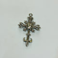 cross silver white stone charms