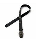 Classic gothic buckle design with vintage silver detailing.