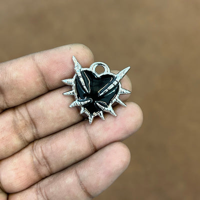 Black Spiked Heart Pendant