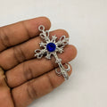 Blue iced gotich cross pendant