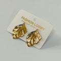golden cute leaf earrings