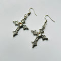 silver cross earrings