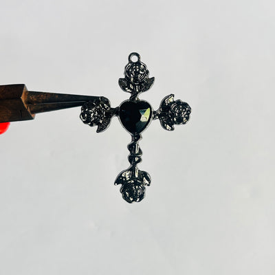 BLACK HEART ROSE CROSS