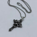 Vintage Snake Cross Pendant Necklace – Gothic Silver Chain
