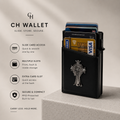 CH Gothic Cross RFID Pop-Up Card Holder Wallet | Premium Leather Card Case