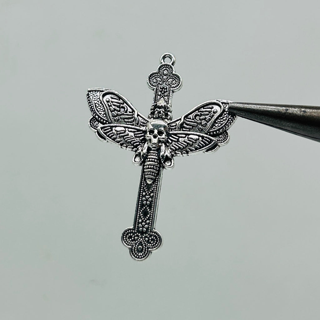 Skull Dragonfly Cross Pendant