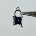 Silver Lock charms blue