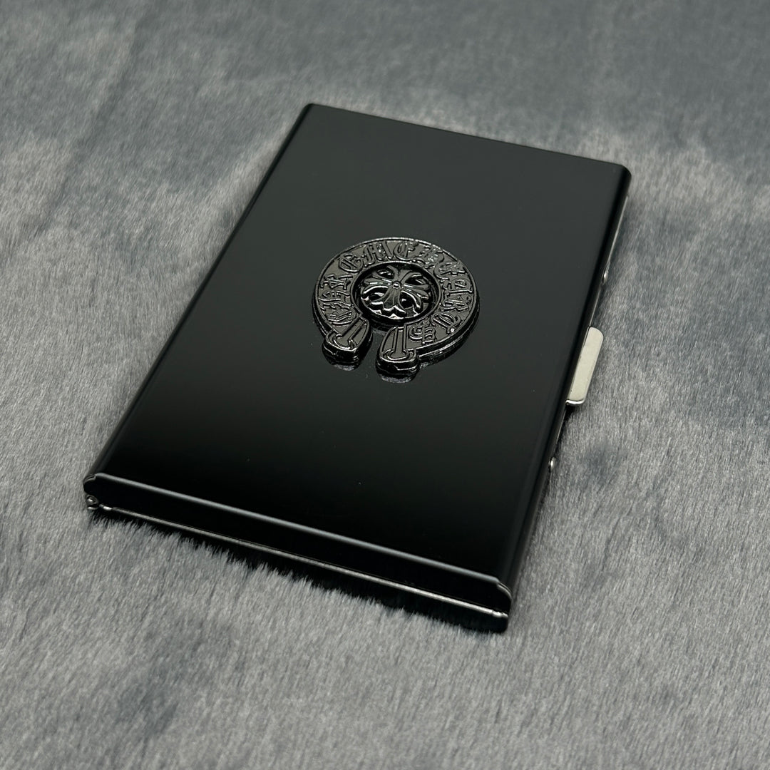 3 Pcs Black chrome heart centre card holder