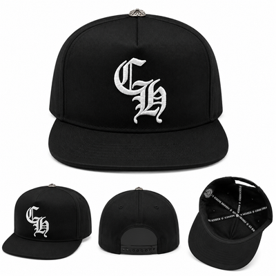 Pack of 3 Piece – Black CH Embroidered Snapback Caps | Premium Street Fashion Collection