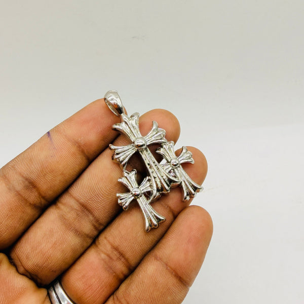 Triple Cross Vintage Silver Pendant
