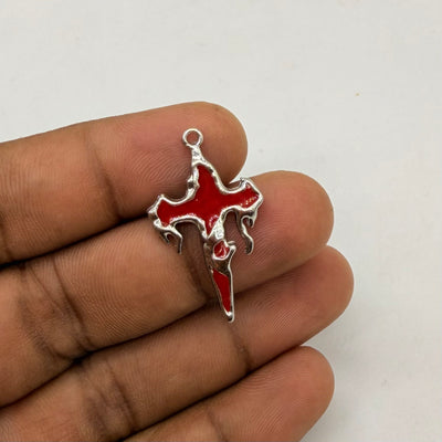Drip Cross Pendant (Red)