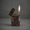 Gothic Skeleton Skull Lighter – Embossed Skull Metal Flip Lighter with Windproof Flame