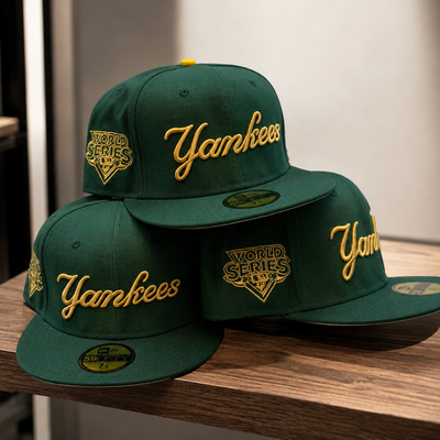 New York Yankees Fitted Cap Green & Gold | World Series Embroidered Baseball Cap
