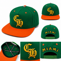 Pack of 3 piece - Miami Green Orange Hip Hop Snapback Cap – Embroidered Flat Brim