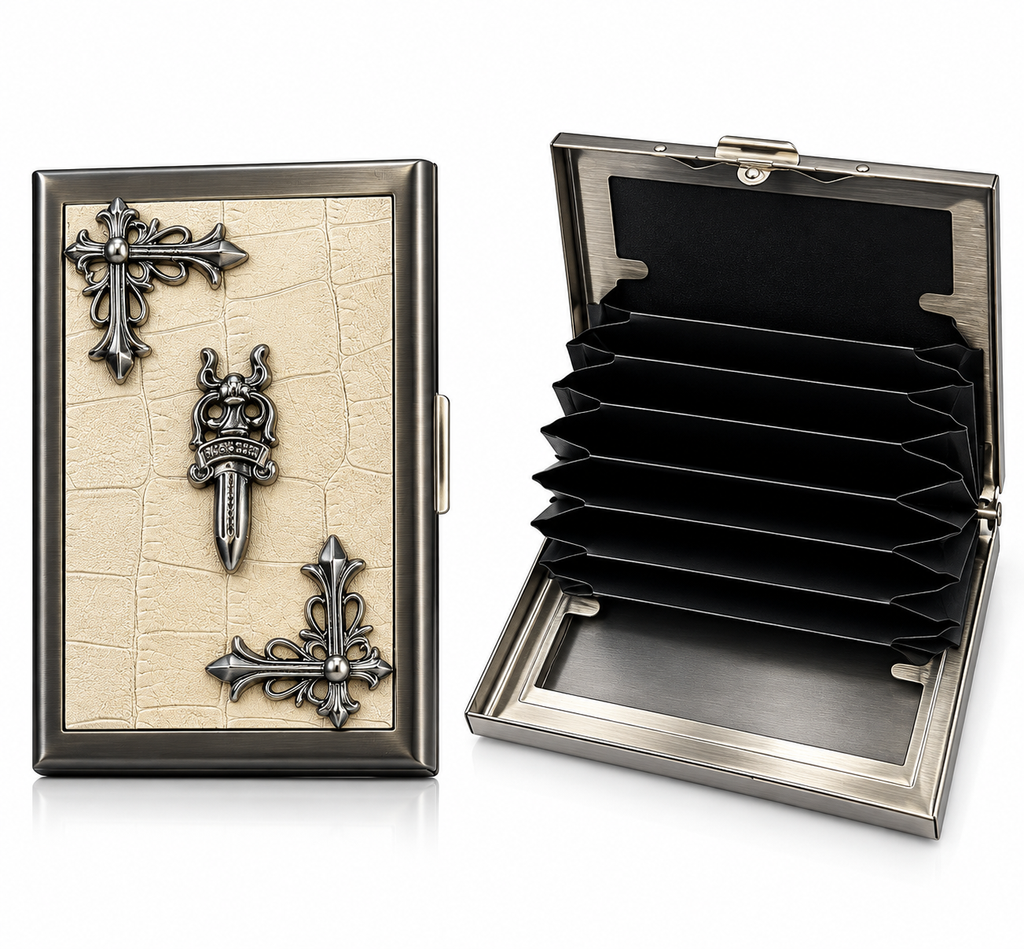 Ch dagger card and cash metal wallet