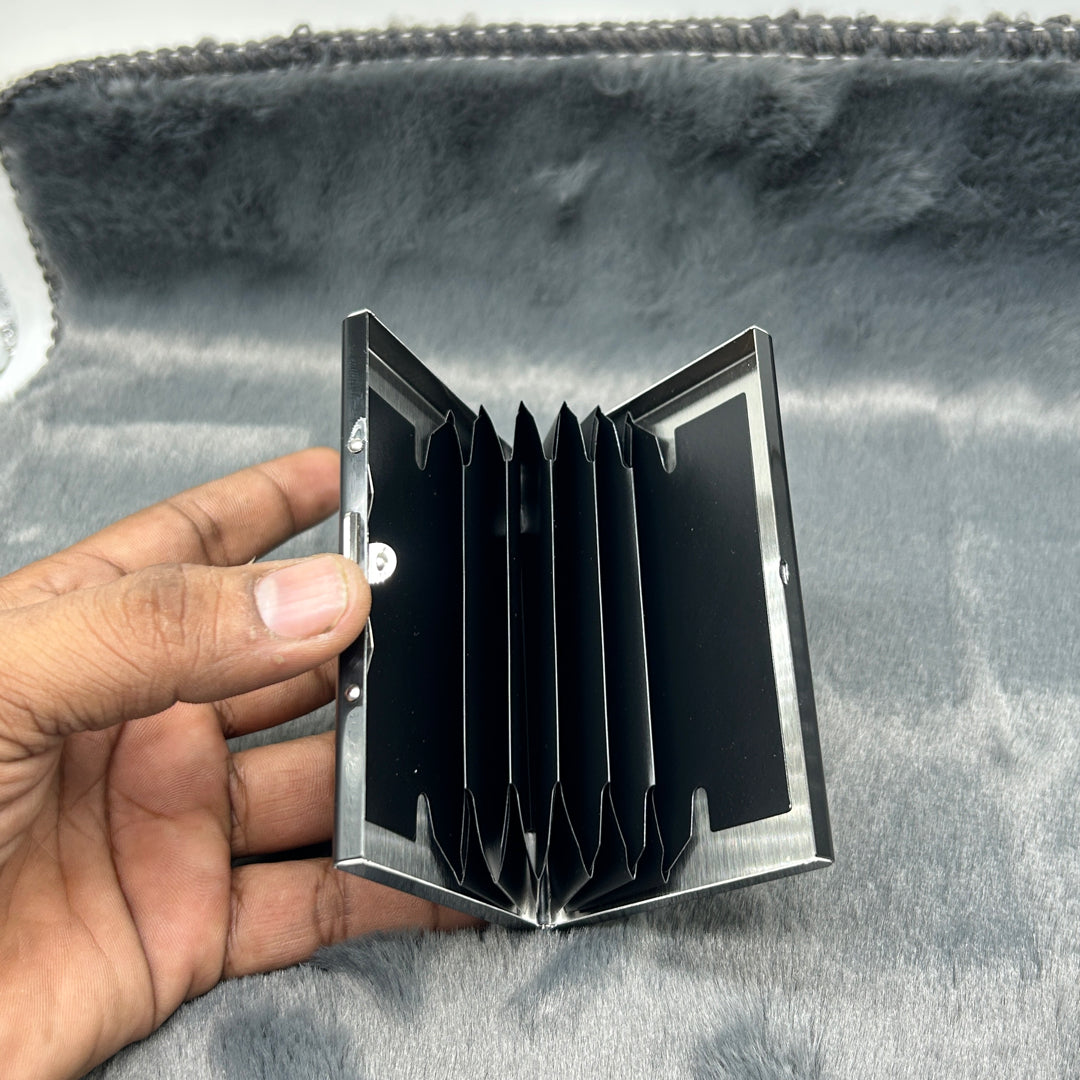 3 Pcs Black chrome heart card holder wallet