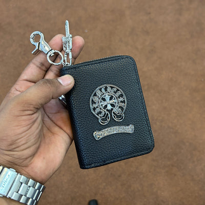 Chrome wallet with dagger chain and lobster