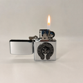Premium Chrome Gothic Horseshoe Lighter | Windproof Refillable Flip-Top Metal Pocket Lighter | Luxury Lighter