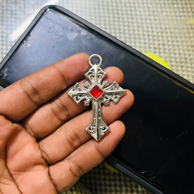 Red fire stone cross charms