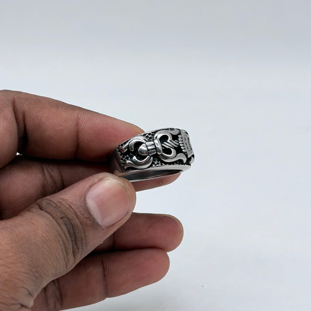 Dagger Engraved Cross Ring – 100% Stainless Steel