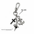 Royal Fleur Cross Charm Keychain
