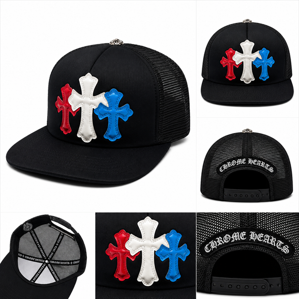 Pack of 3 Piece – Triple Cross Black Trucker Caps for Men | Premium Streetwear Snapback Collection