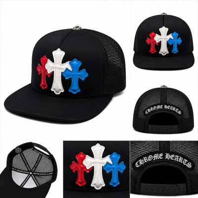 Pack of 3 Piece – Triple Cross Black Trucker Caps for Men | Premium Streetwear Snapback Collection