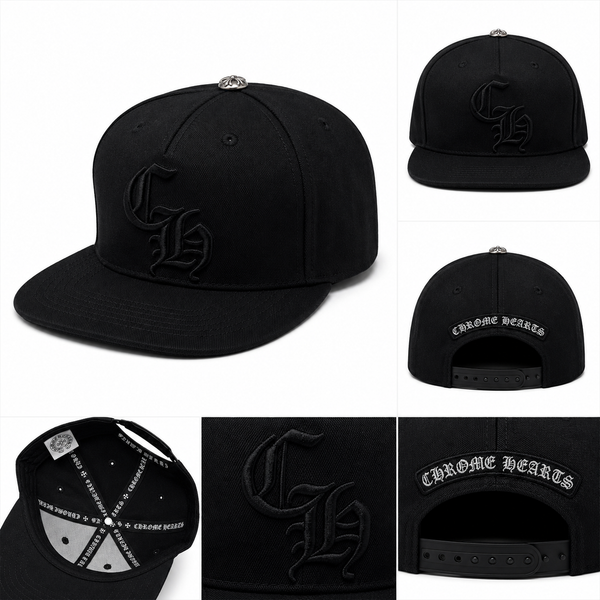 Pack of 3 piece - All Black Minimal Embroidered Snapback Cap – Premium Streetwear
