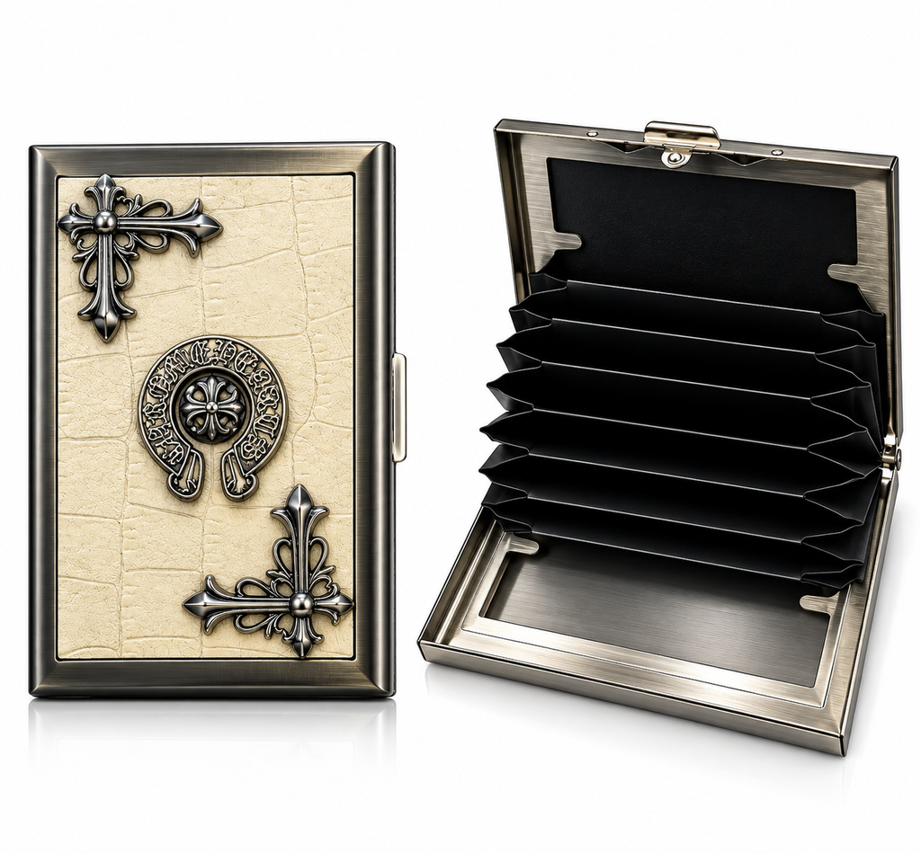 Ch metal card and cash wallet