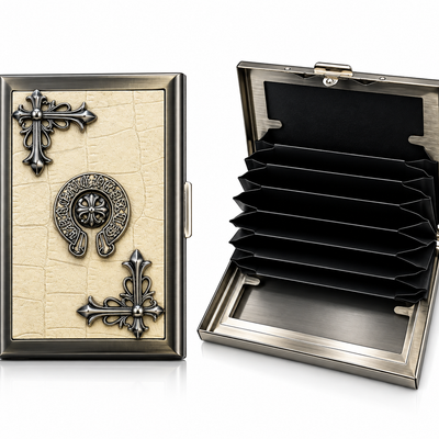 Ch metal card and cash wallet