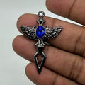 Black gothic Wing blue stone cross