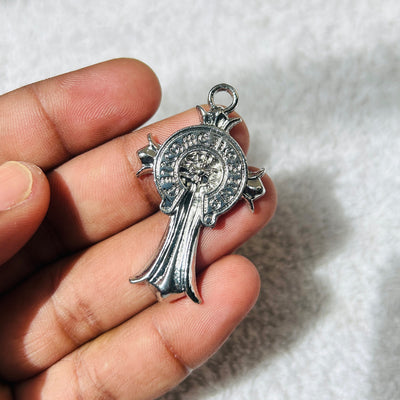 Silver chrome cross charms