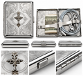 Premium Engraved Silver Metal Wallet & Cigarette Case Collection