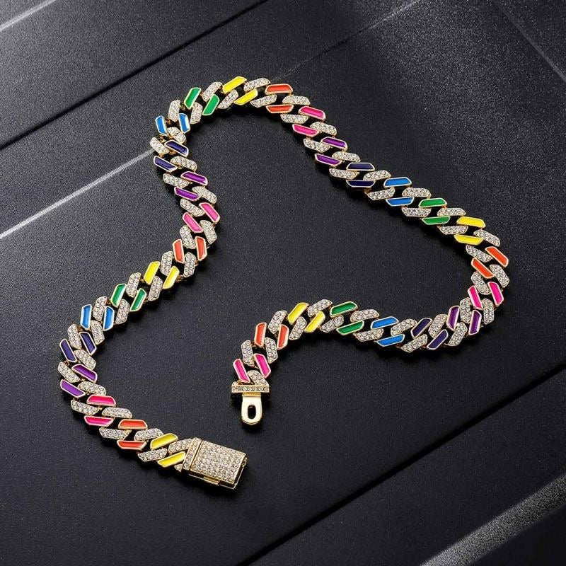 Rainbow Drip Cuban link chain - EXCLUSIVE