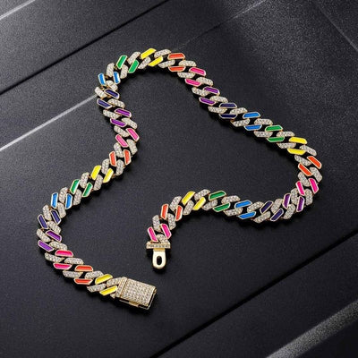 Rainbow Drip Cuban link chain - EXCLUSIVE
