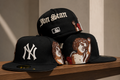 New York NY Fitted Cap Black | Angel Graphic & 3D Embroidered Streetwear Cap