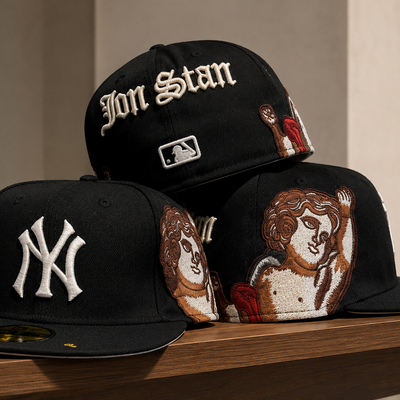 New York NY Fitted Cap Black | Angel Graphic & 3D Embroidered Streetwear Cap