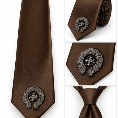 CH brown tie for men and women y2k