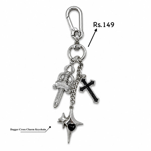 Shadow Dagger Cross Keychain