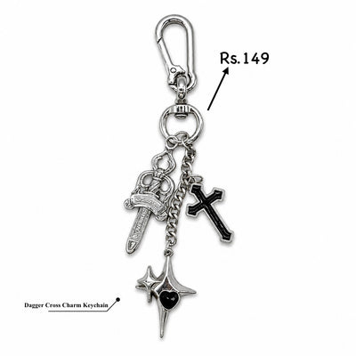 Shadow Dagger Cross Keychain