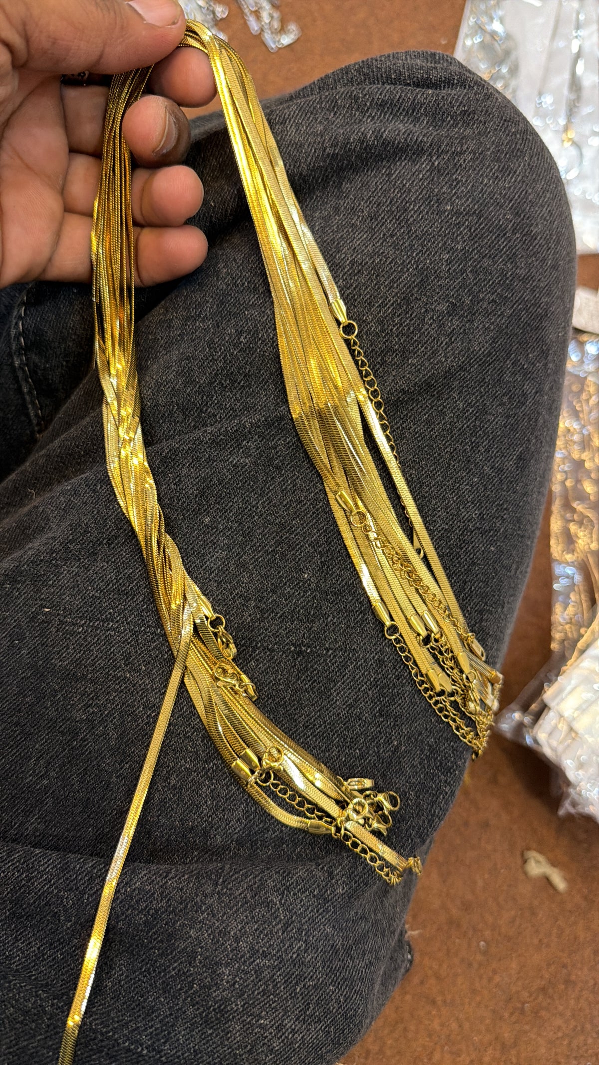 Golden adjustable snake chain pack of 10
