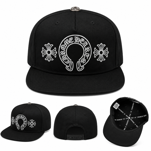 Pack of 3 Piece – Horseshoe Cross Embroidered Caps | Premium Flat Brim Streetwear Set