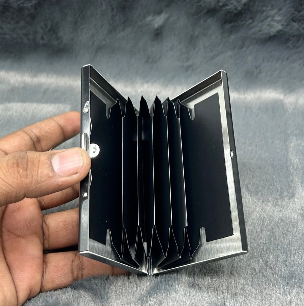 Premium Dagger Metal Card Holder Wallet – Slim Accordion Card & Money Holder