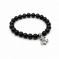 Ch Black beads bracelet for men and women
