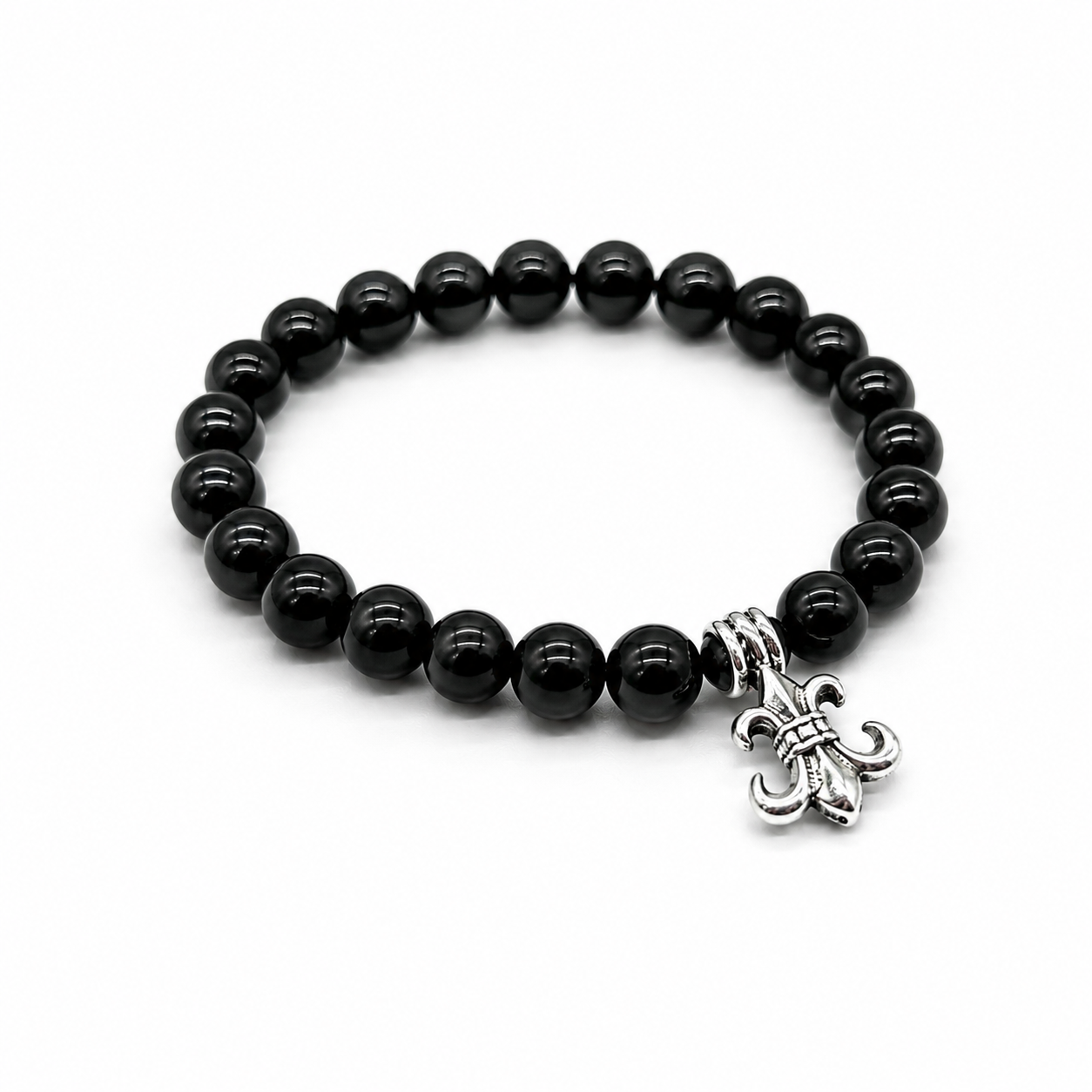 Ch Black beads bracelet for men and women